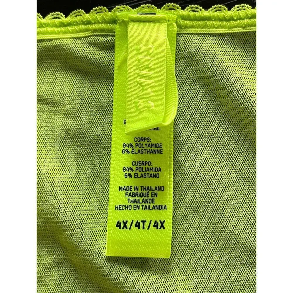 SKIMS Summer Mesh Cropped Top Tie Front Swim Cover Up in Highlighter 4X NEW
